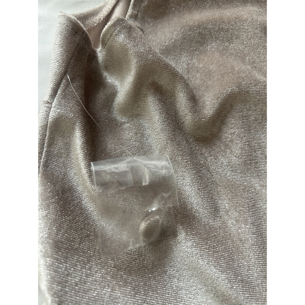B. Darlin Champagne Velvet Beige Semi Wrap Cut Out Bodycon Midi Dress Sz 15/16 - Picture 6 of 10